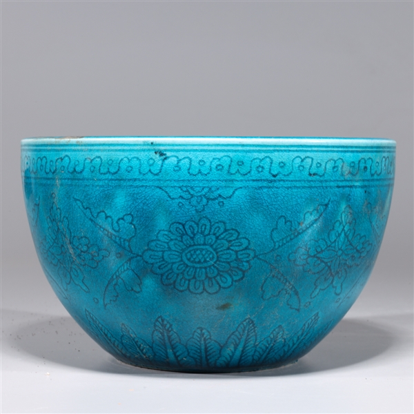 Chinese blue glazed porcelain bowl