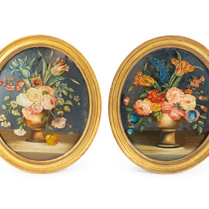 A Pair of English Floral Eglomise 2ac00e