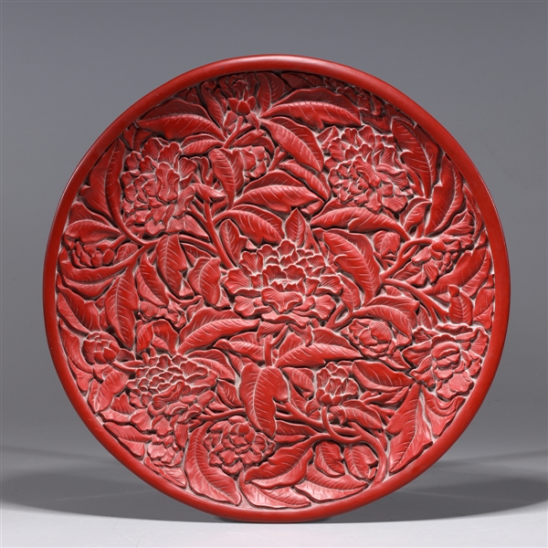 Chinese wooden plate carved in