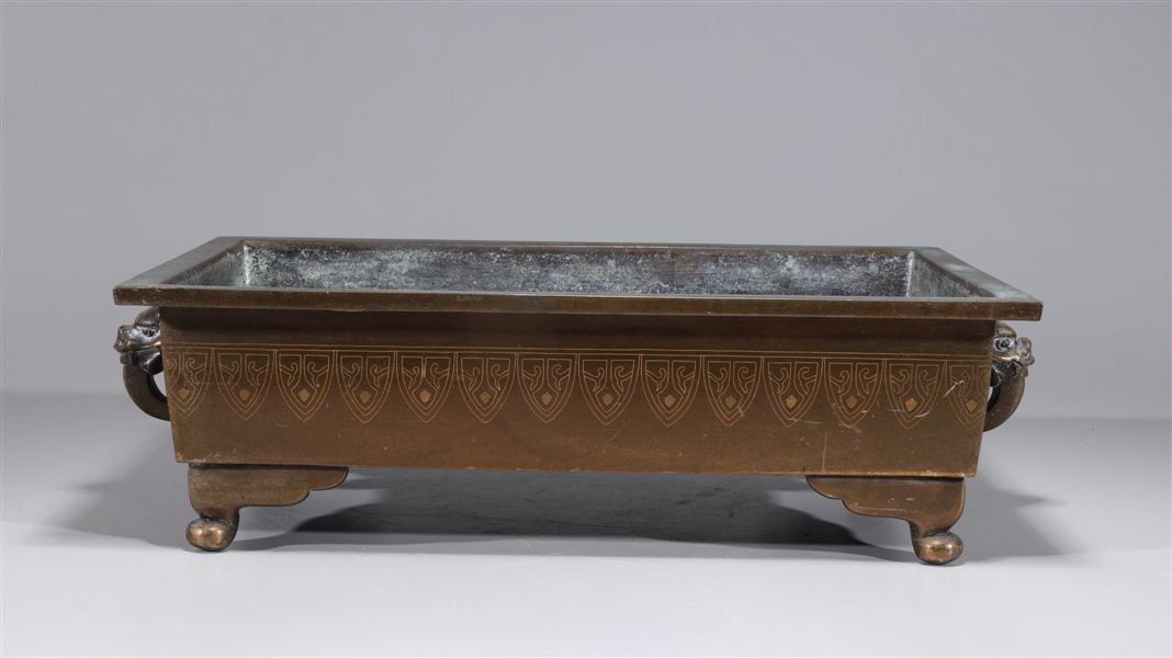 Chinese bronze inlaid incense burner