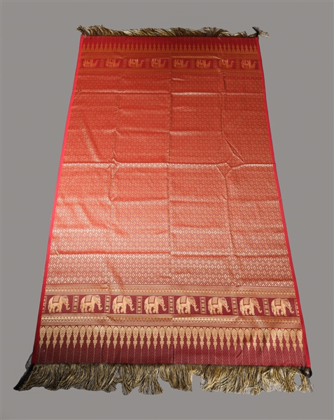 Woven Indian textile with gold