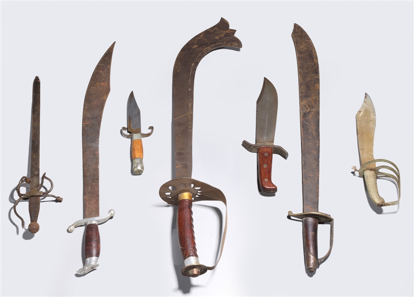 Group of seven assorted swords