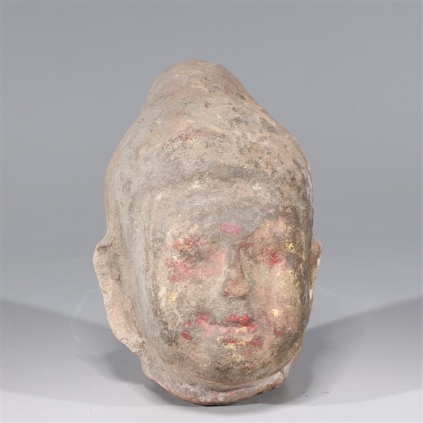 Antique Indian carved stoned head