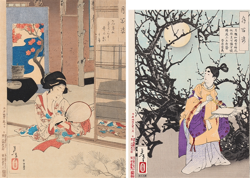 Two Japanese woodblock prints including 2ac0e0