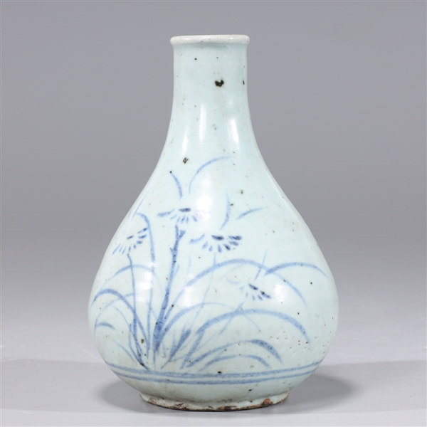 Korean blue and white ceramic bottle