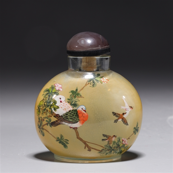 Chinese reverse glass painted snuff