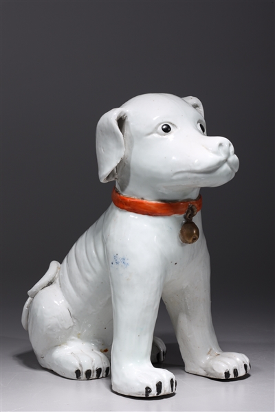 Chinese glazed porcelain dog; some