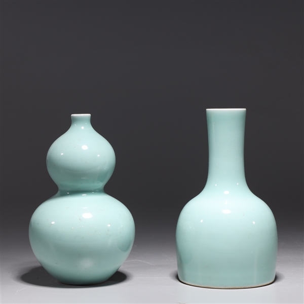 Two Chinese celadon glazed porcelain