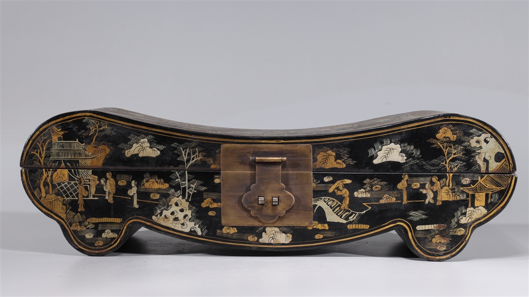 Chinese gilt lacquer pillow form