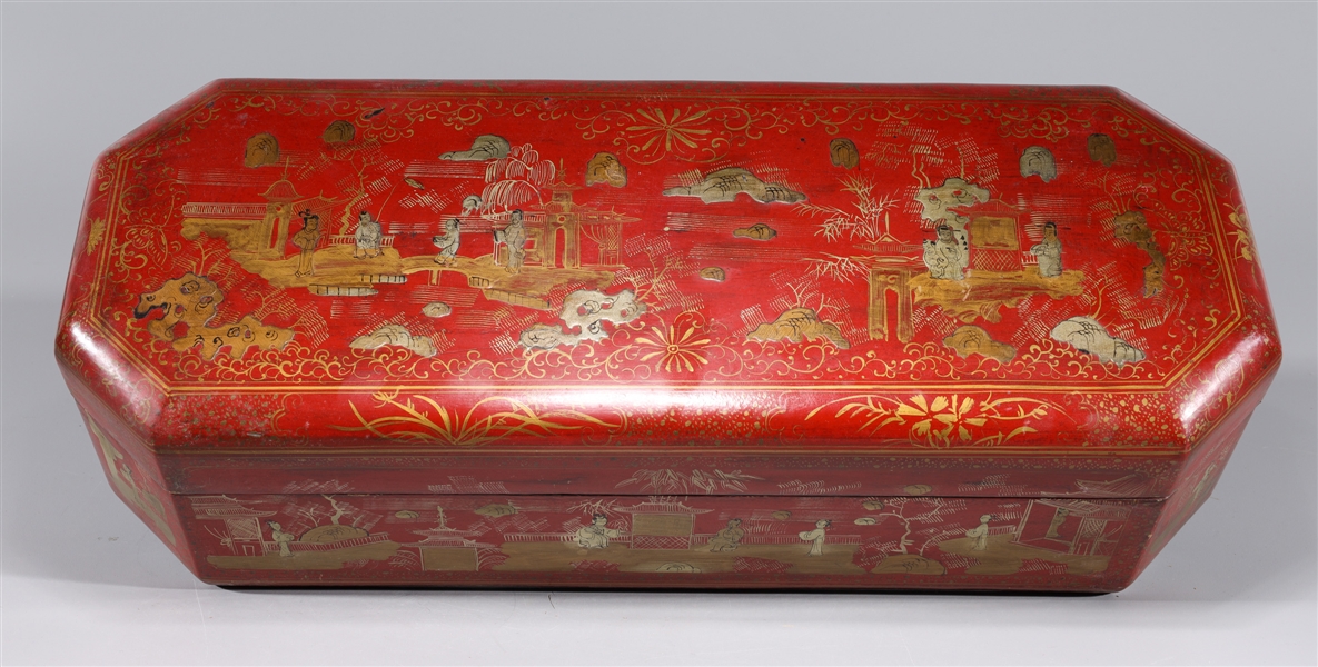Large Chinese red gilt lacquer 2ac13c