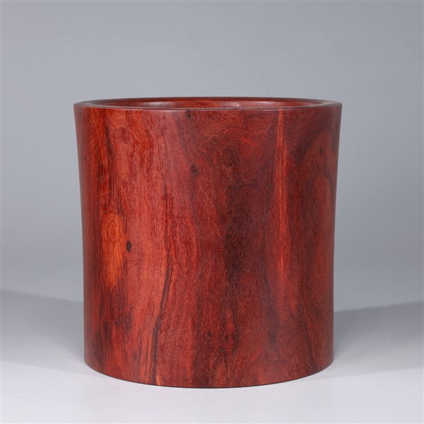 Chinese wood brush pot; overall