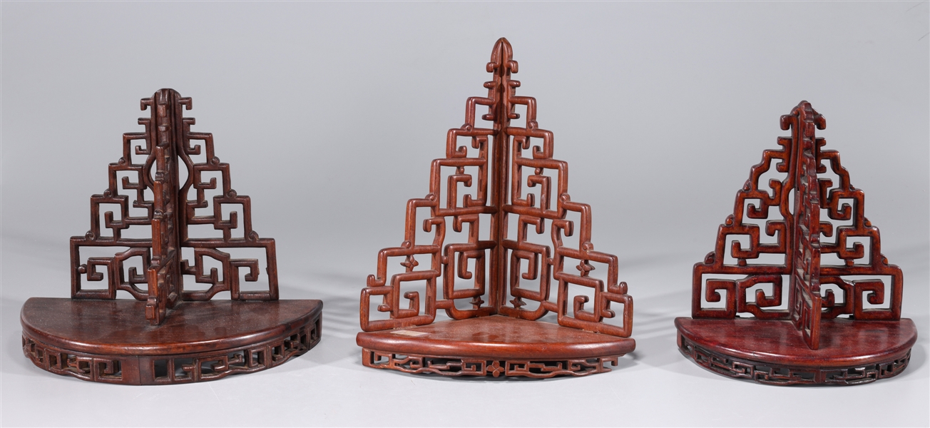 Three elaborate Chinese wooden