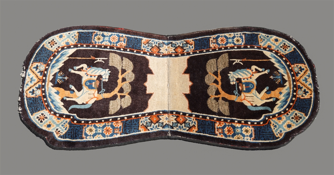 Chinese wool saddle blanket; some