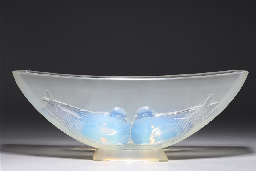 Verlys art glass bowl with lovebirds 2ac16d