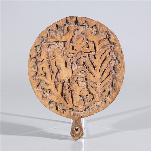 Carved wood African circular tribal