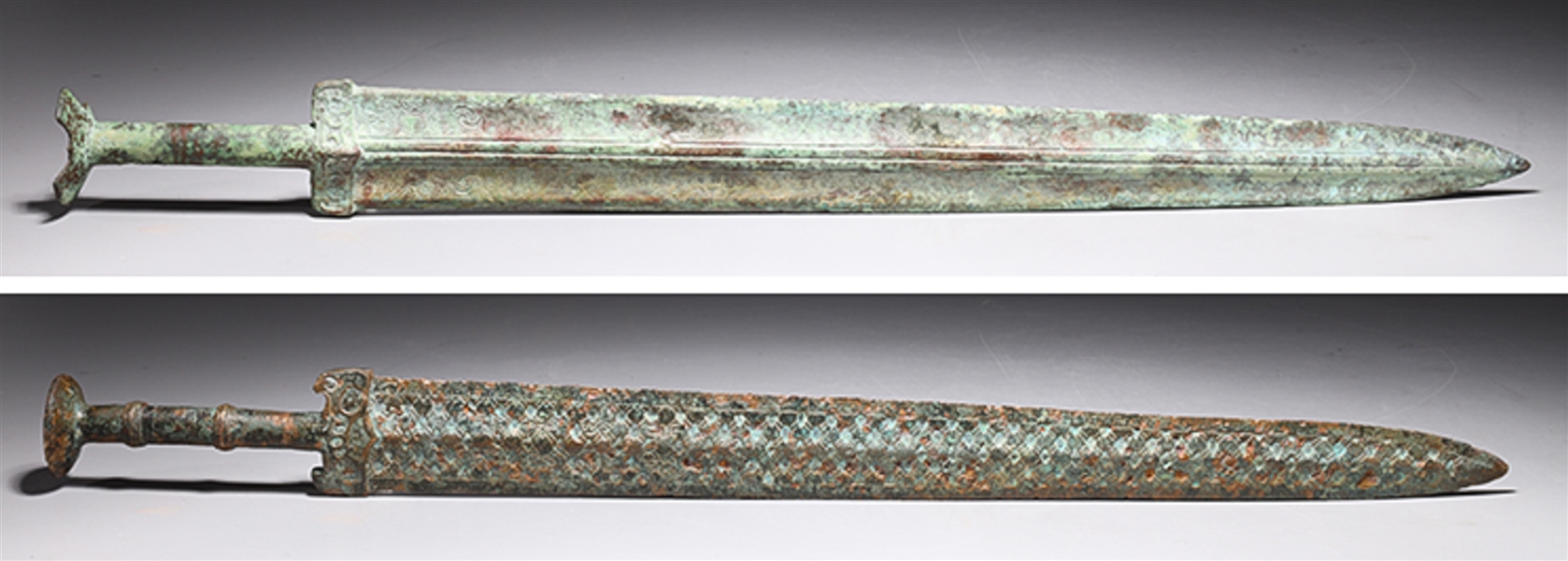 Two Chinese archaistic metal swords