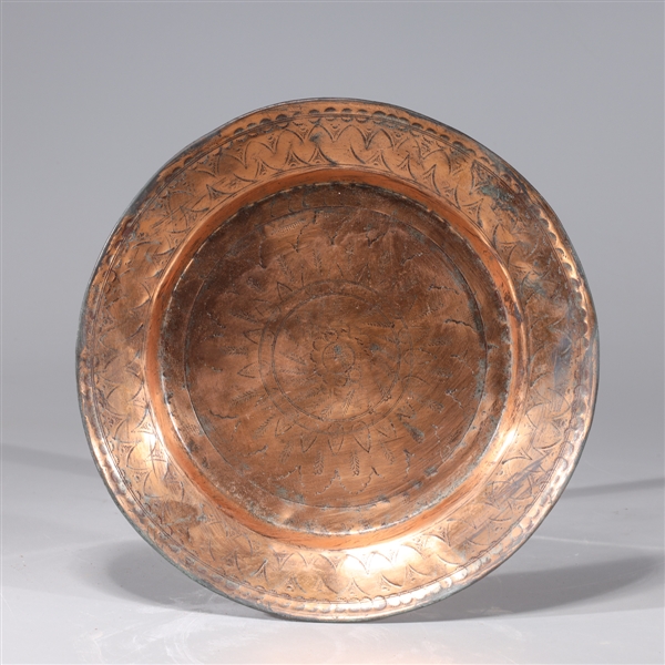 Antique Indian copper plate with