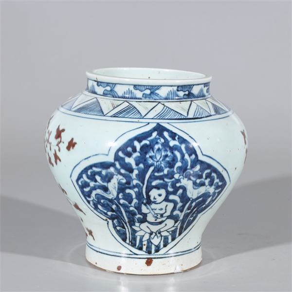 Chinese blue, white, and red Ming style