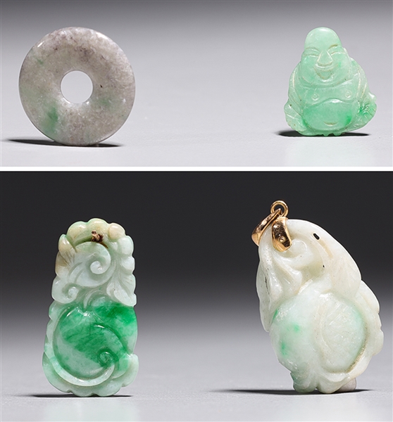 Four Chinese jade pendants including 2ac20a