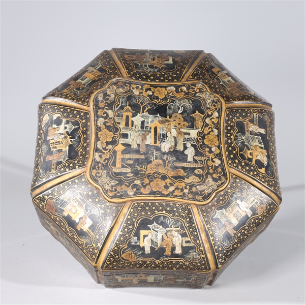 Chinese gilt lacquer octagonal