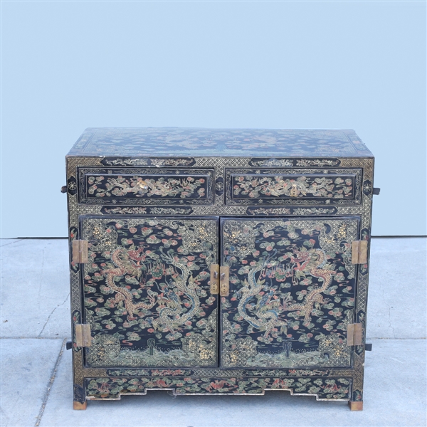 Chinese lacquered cabinet as is 2ac22b