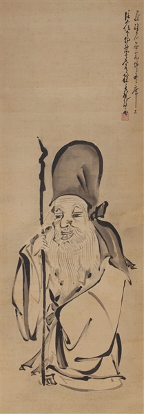 Chinese painting of a scholar mounted 2ac223