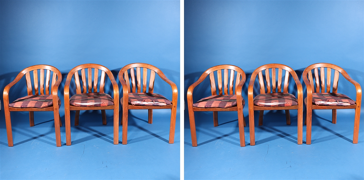 Group of six American wooden chairs
