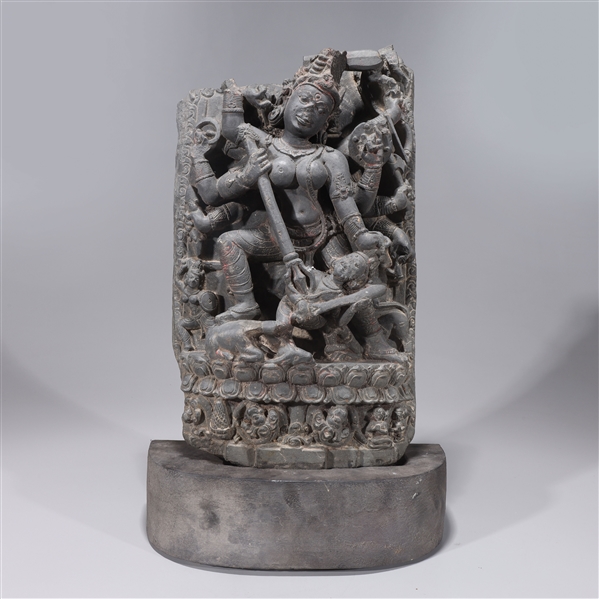 Elaborately carved antique Indian 2ac253