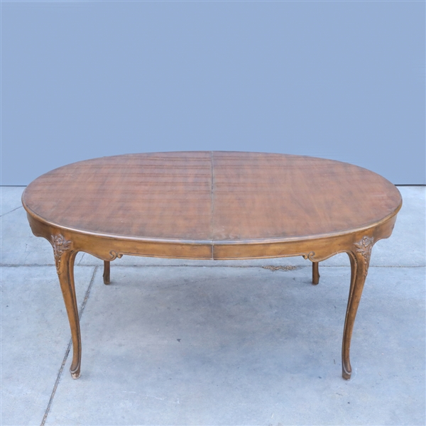 Carved wood dining table with two 2ac24b