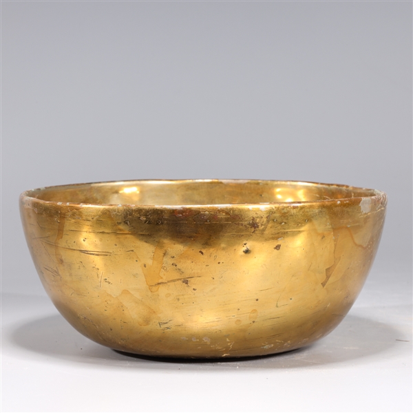 Antique Indian gilt metal bowl,