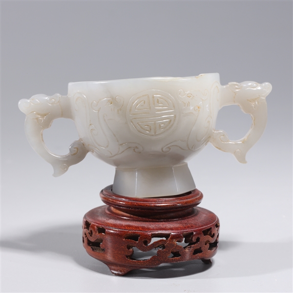 Chinese carved agate libation cup