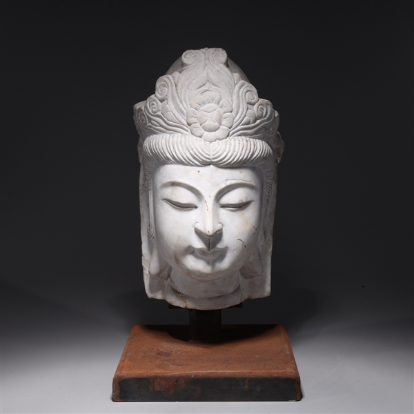 Large Chinese marble Buddha head 2ac260