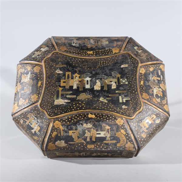 Chinese gilt lacquer covered octagonal 2ac268