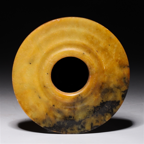 Chinese archaistic hardstone bi;