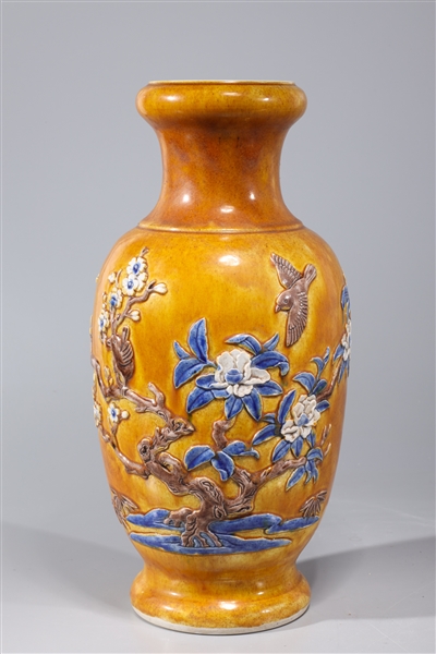 Chinese ochre glazed porcelain