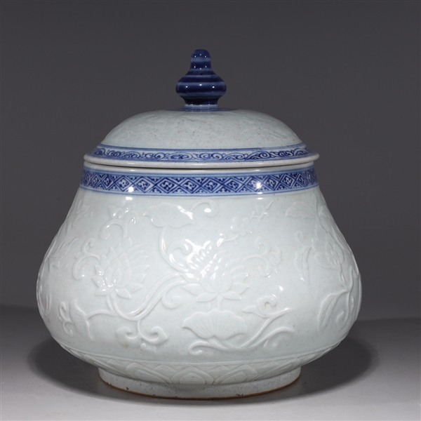 Chinese blue and white porcelain covered