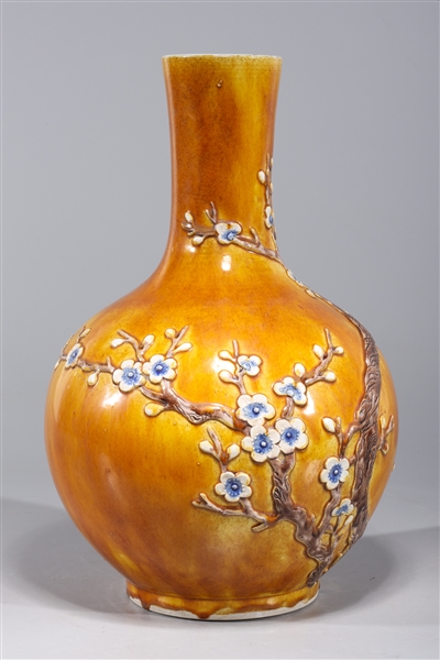 Chinese ochre glazed porcelain