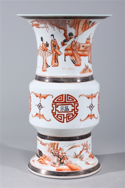 Chinese red and gilt enameled porcelain