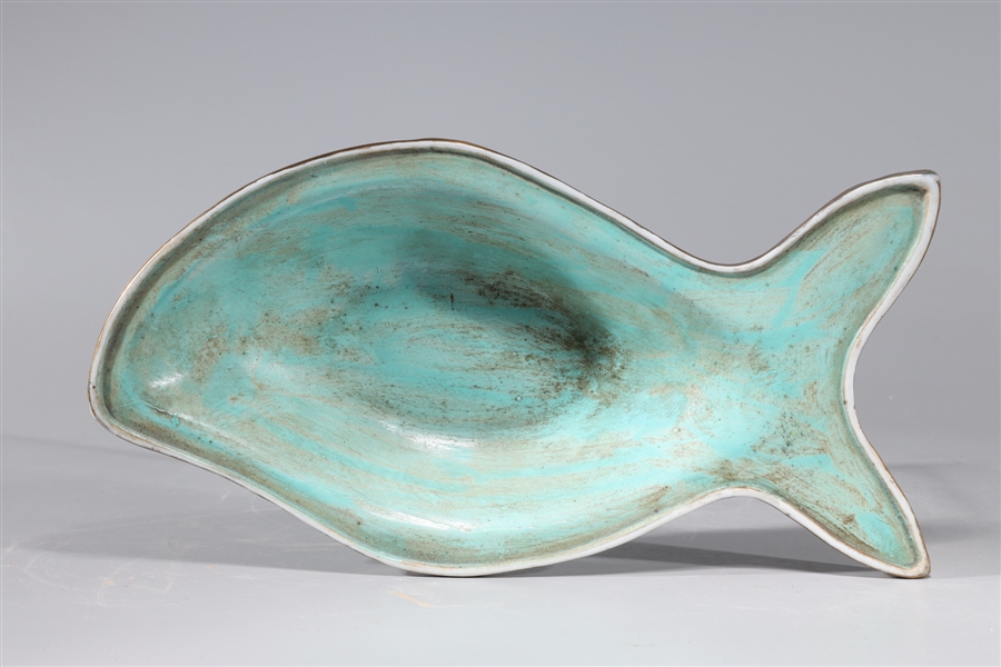 Chinese turquoise fish form dish 2ac2d7