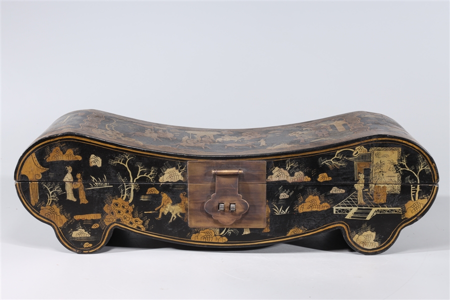 Chinese gilt lacquer pillow form