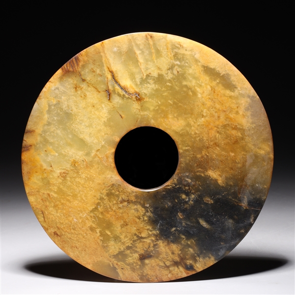 Chinese archaistic hardstone bi;
