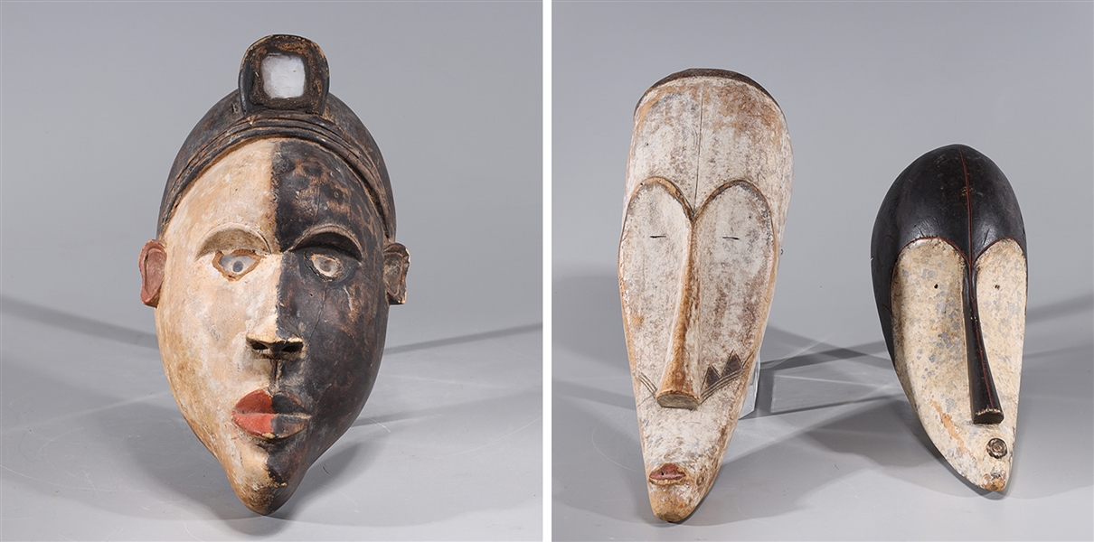Group of three African tribal masks,