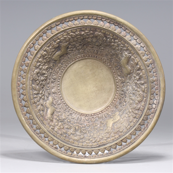 Antique Indian metal dish with