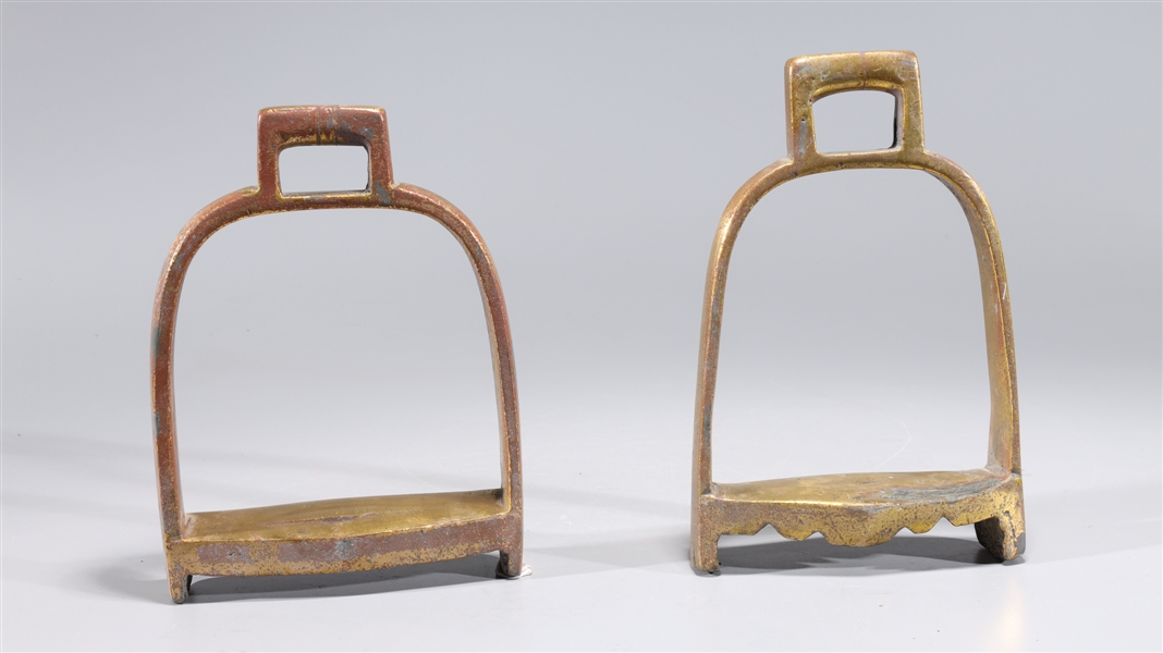 Pair of antique Indian gilt metal