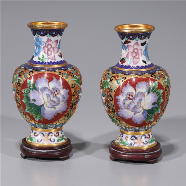 Pair of Chinese small cloisonn  2ac319