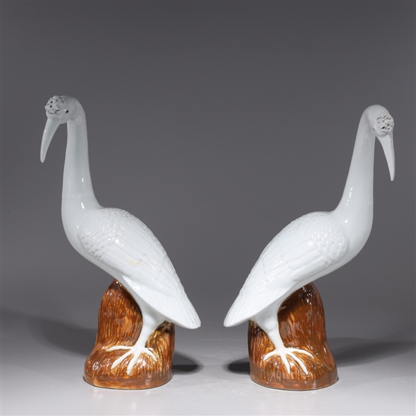 Pair of Chinese porcelain cranes  2ac37a
