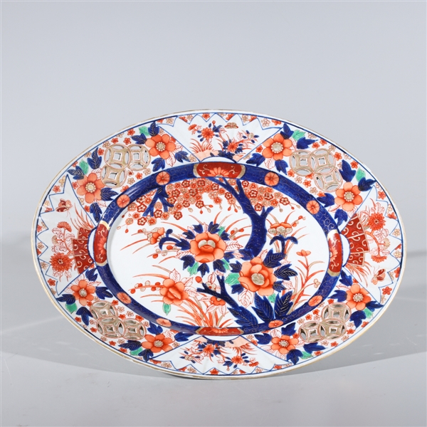 Chinese oval form Imari type porcelain