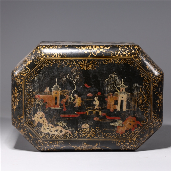 Chinese gilt lacquer octagonal 2ac3ac