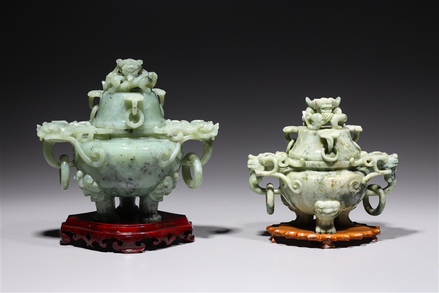 Two Chinese carved hardstone vessels,