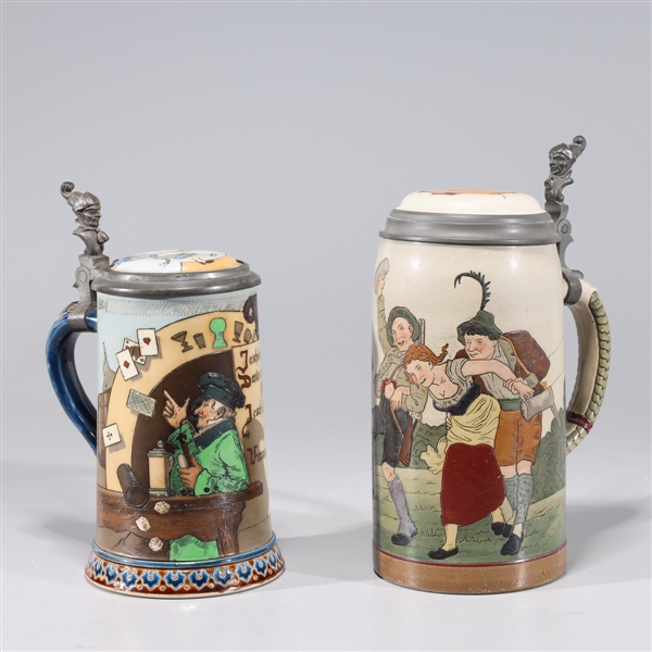 Two antique German beer steins  2ac3ca